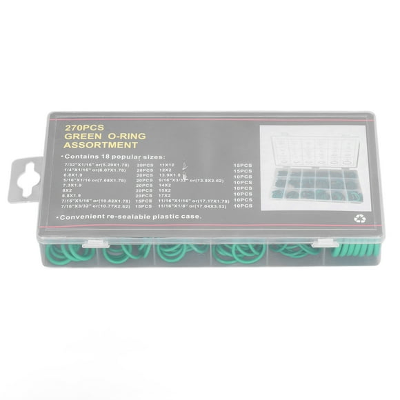 O Ring Set,270Pcs Green O Ring O Ring Sealing Kit O Ring Assortment Enhanced Durability