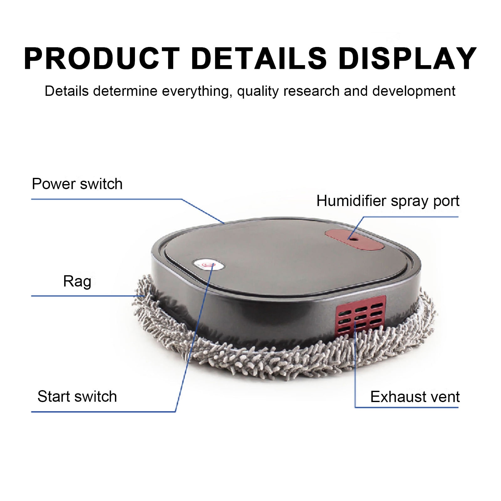 Robot Vacuum Cleaner, Automatic Sweeper with Mopping, 90Min Runtime, for Hard Floors, Pet Hair, Under Furniture Cleaning, Self-Charging, Quiet, Ideal Home Appliance Gift