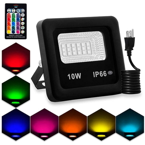 LED Flood Lights,Super Bright Outdoor Floodlight,Security Light with Plug,3000lm 6500K IP66 Waterproof Garden Lights for Entryways,Stairs,Yard and Garage