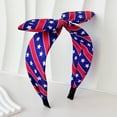 thumbnail image 2 of HuangHuanChen Headbands for Women Wide Knotted Bow Headband for Young Women Hair Accessories Bunny Ear Headband Patriotic Holiday Dress Up Accessories For Women 4th Of July Dark Blue One Size, 2 of 6