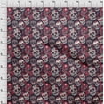 thumbnail image 3 of oneOone Viscose Jersey Red Fabric Floral & Skull Craft Projects Decor Fabric Printed By The Yard 60 Inch Wide, 3 of 5