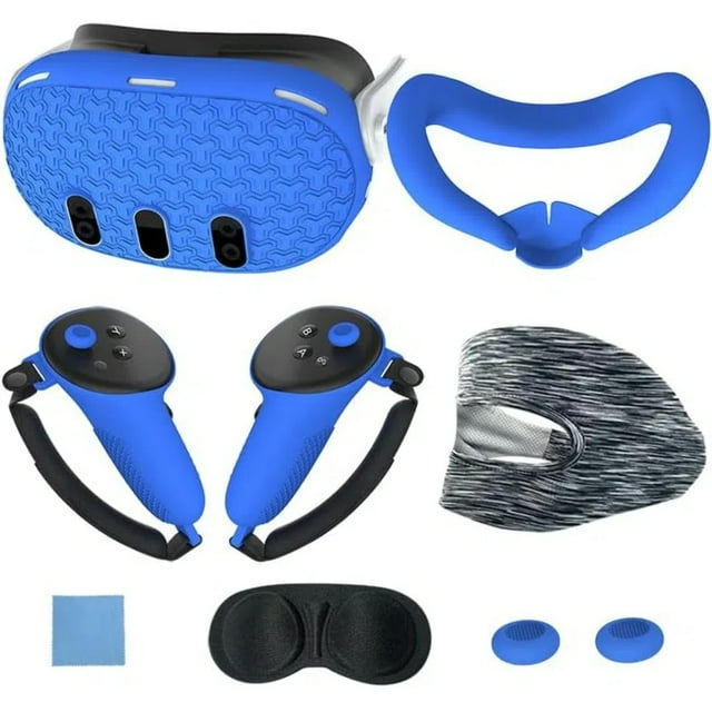 VR Accessories Set For Meta Quest 3, Includes 7 Pcs: Protective Face Cover, Controller Grips, Headset Cover, Lens Protector, And Shell Cover