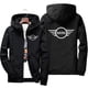 thumbnail image 2 of Chaqueta Bomber con capucha y cremallera para hombre, último estampado de patrón Mini Cooper, cortavientos informal Xipper, coche de moda, primavera y otoño, 2 of 5
