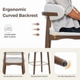 thumbnail image 6 of Hawsaiy Counter Height Bar Stools Set of 2, 26" Solid Wood Barstools with Curved Back, Upholstered Fabric Seat & Metal Footrest, Mid-Century Modern Kitchen Island Chairs, Cream, 6 of 11