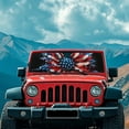 thumbnail image 3 of Uorisanigo Windshield Sunshade for Wrangler TJ JK American Flag Flower Windshield Sunshade Visor Mat for 2018-2024 Jeep Wrangler JL JLU & Gladiator JT Sun Shade Screen Accessories, 3 of 7