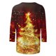 thumbnail image 4 of Fiudx Camisetas para Mujer Camiseta de Manga 3/4 con Cuello Redondo y Estampado Navideño para Mujer, Jersey con Cuello Redondo, Top/Camisa de Manga Larga con Cuello Redondo, 4 of 5