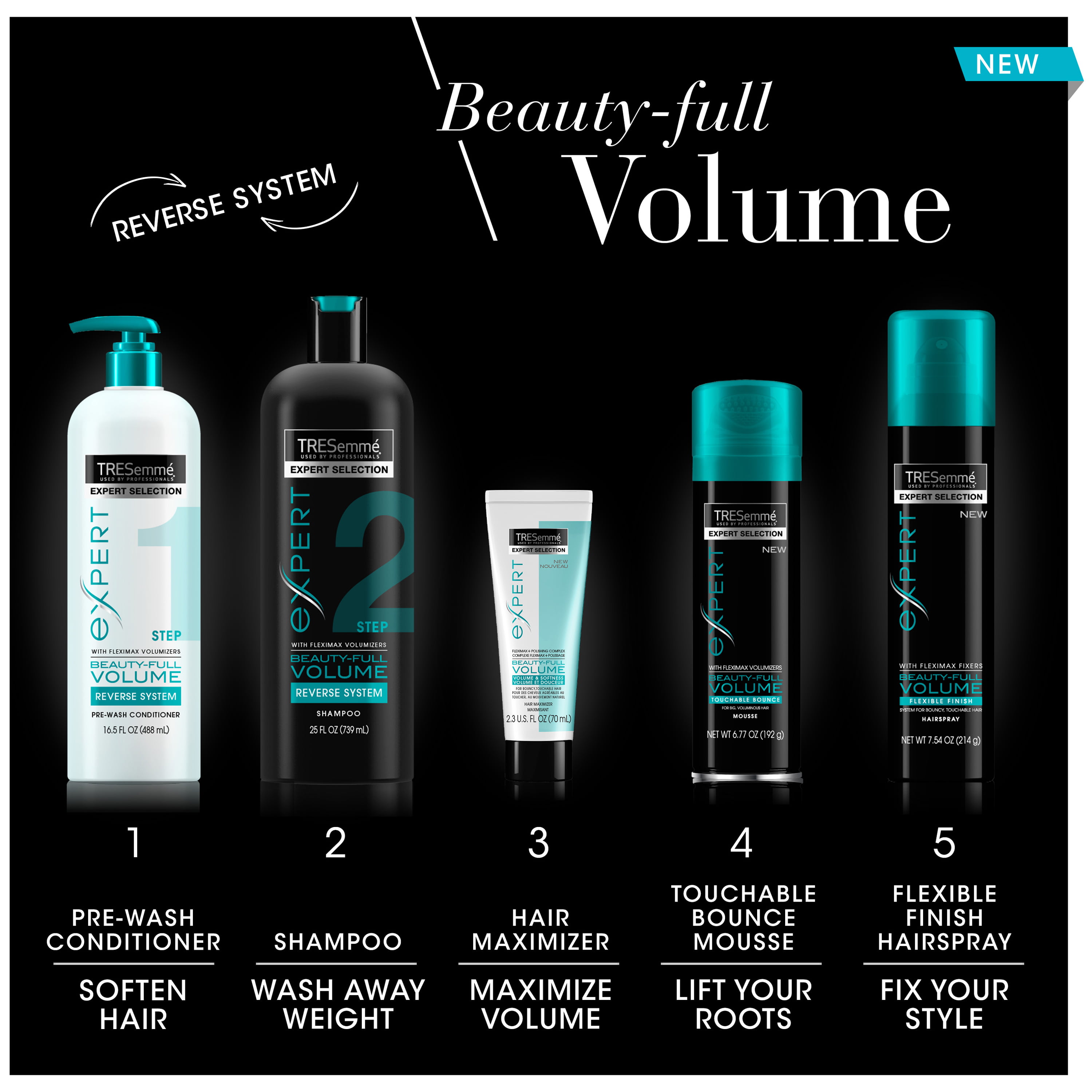 TRESEMME Beauty-Full Volume мусс. TRESEMME Beauty-Full Volume Shampoo Reverse System. Away для волос. Волиум фул сет.