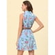 thumbnail image 5 of Día de San Patricio Vestido Sin Mangas Con Cinturón Estampado Por Encima De La Rodilla Con Media Tapeta Para Mujer Azul celeste M, 5 of 6