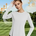 thumbnail image 5 of UV SPF Long Sleeve Sun Shirt for Women Crew Neck Slim Fitted Sun-Protective Clothing with Thumb Holes Rash Guard UV SPF Tees Shirts Quick Dry Blouses with Thumb Holes, 5 of 7