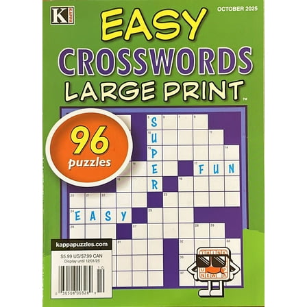 Easy Crosswords Large Print Magazine October 2025