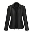 thumbnail image 6 of HTNBO Faux Leather Jacket for Women Motorcycle Moto Biker Coat Casual Cropped PU Leather Jackets, 6 of 8