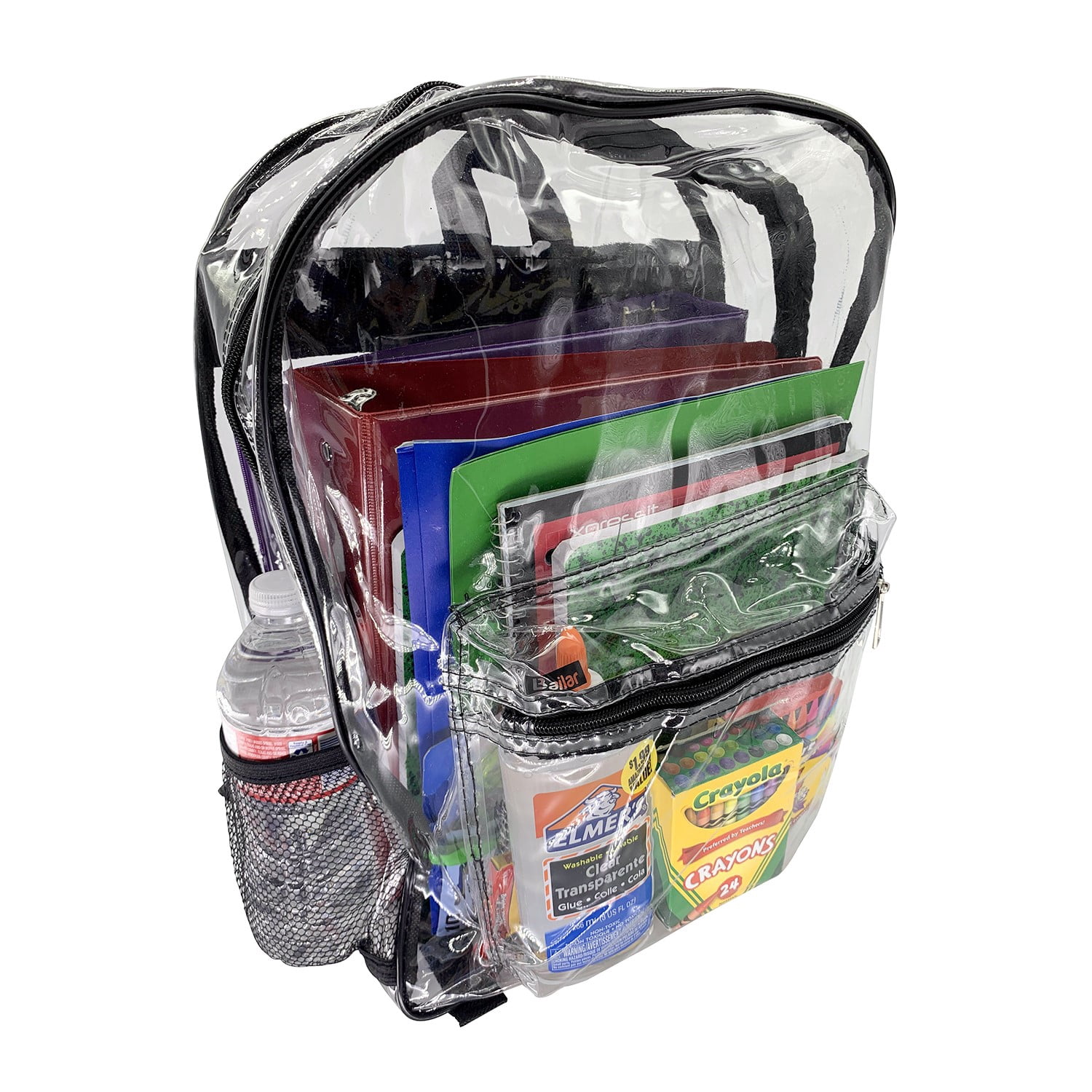 Clear Backpack, 6 Black, with Pencil Pouch