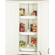 Plastic D-Shape Lazy Susans Independently Rotating Single, D-Shaped, Three Shelf Sets with Hardware, 22" Diameter,...