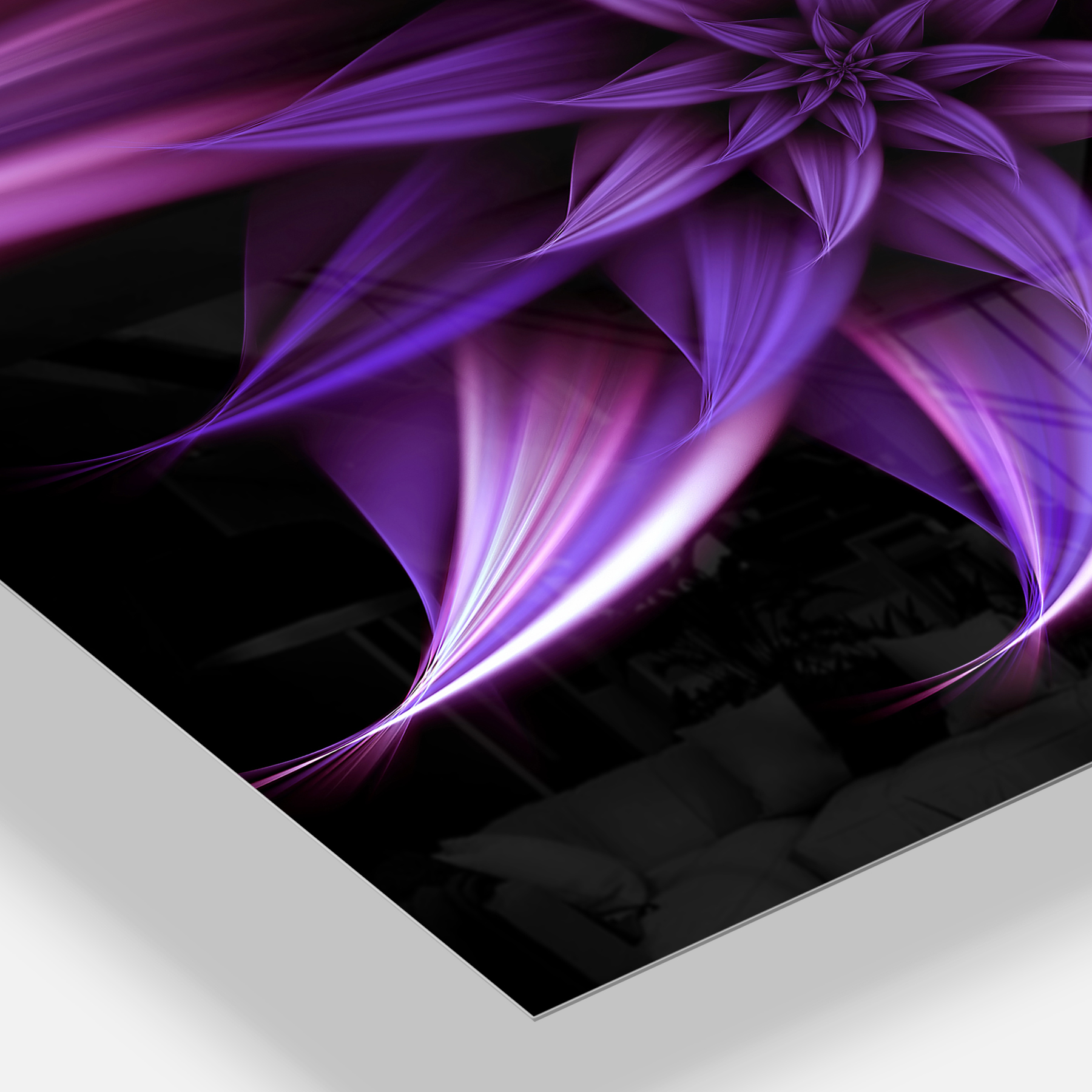 Fractal Flower Purple 40 in x 30 in Painting Art Prints, by Designart