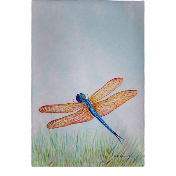 Betsy Drake Interiors Amber & Blue Dragonfly Guest Towel