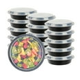 thumbnail image 2 of Restaurantware-Asporto 48 Ounce To Go Boxes, 100 Microwavable Take Out Food Containers - Clear Plastic Lids Included, Do Not Contain BPA, Black Plastic Catering Food Containers, Disposable, Round, 2 of 11
