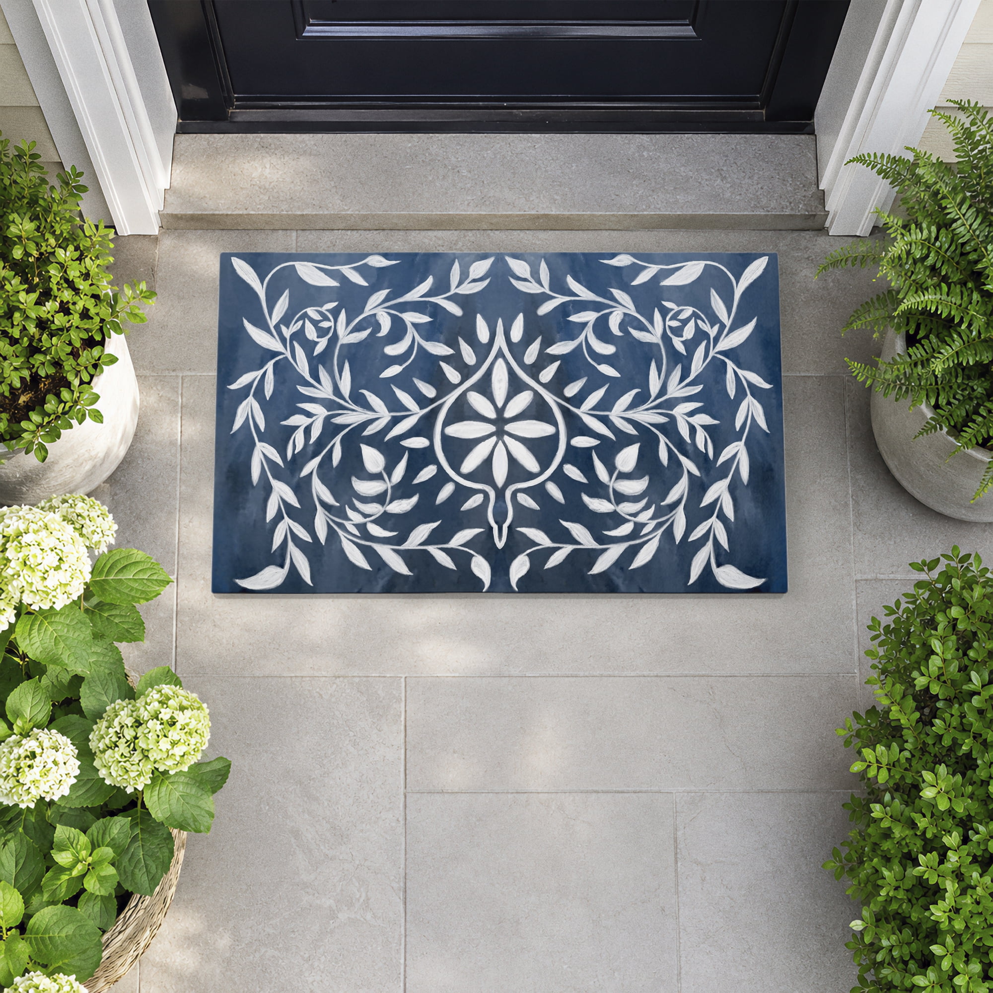 Stupell Industries Symmetrical Botanical Leaves Printed Outdoor Door Floor Mat, design by Ziwei Li