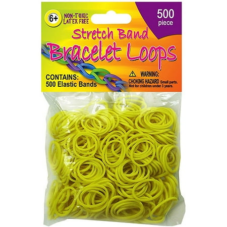 Stretch Band Bracelet Loops 500/pkg-neon