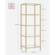 thumbnail image 5 of VASAGLE Estantería de Cristal de 5 Niveles, Librería, Expositor, Cristal Templado, Baño, Salón, Dormitorio, Oficina, Dorado, 5 of 5