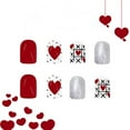 thumbnail image 6 of Short Square Nails Glossy Finish Heart Design 24 Piece Wearable Set for Women Easy Application Manicure Kit, 6 of 8