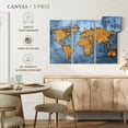 thumbnail image 4 of Elephant Stock Azure World Map Wall Art - Horizontal Multi Panel Canvas - Living Room Wall Decor - Map Multi Panel - Blue And Gold Decor - 45" x 28", 4 of 4