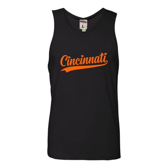 Go All Out City Of Cincinnati Ohio Pride Fashion Script Sleeveless Tank Top T-Shirt Mens/Women/Flowy/Fitted