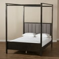 thumbnail image 6 of Baxton Studio Natasha Modern and Contemporary Grey Fabric Upholstered and Dark Grey Oak Finished Wood Queen Size Platform Canopy Bed, 6 of 8