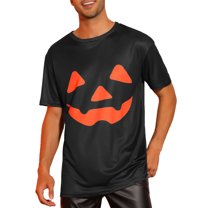 INSPIRE CHIC Halloween T-Shirts for Men's Short Sleeves Pumpkin Printed Graphic Tee Tops