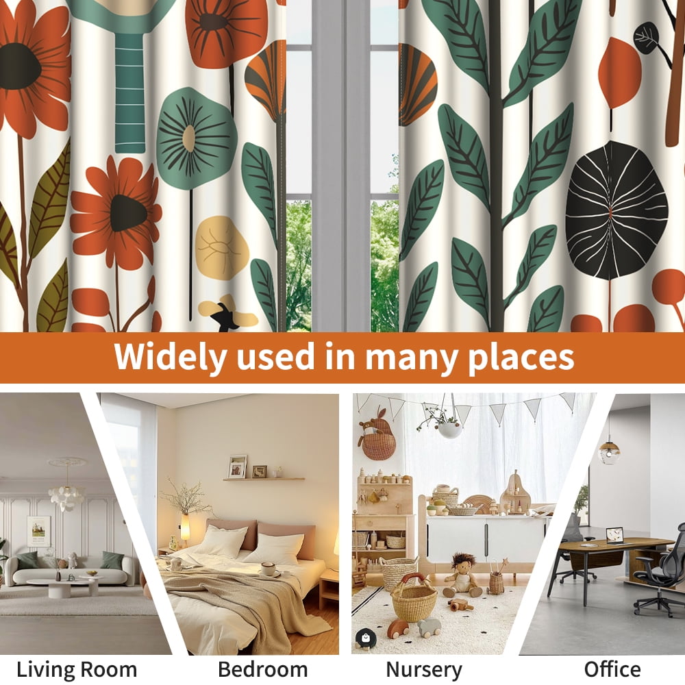 Lfeey Blackout Curtains Abstract Boho Mid Century, Modern Geometric Curtains for Bedroom Living Room, W52x84L, 2 Panels