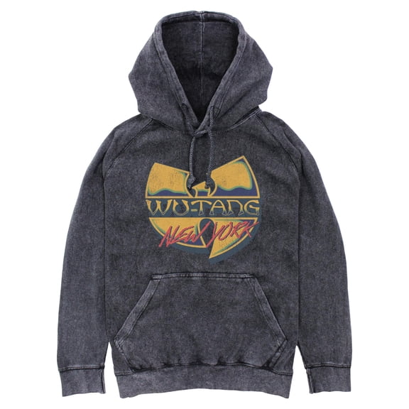 Mens Wu-Tang Clan New York Distressed Retro Logo Lightweight Hoodie