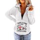 thumbnail image 2 of Mujeres Otoño Invierno Vaca Estampado Cuello en V Cremallera Manga larga Tops Jersey Blusa Sudaderas Pompotops gfhjh11851, 2 of 5