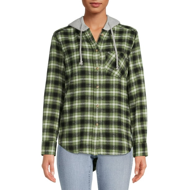 Time And Tru Women's Hooded Flannel