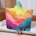 thumbnail image 5 of Colorful Tie Dye Wave Pattern Hooded Bath Towel，60"x35" for Ages 3 To 12 Kids, Quick Dry Lightweight Soft Microfiber Hood Beach Towel Cover Up for Kids, 5 of 7