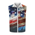 thumbnail image 5 of UVEASISHA 4th of July Button Down Shirts for Men Sleeveless Lapel American Flag Shirt Lightweight Casual Patriotic Tank Tops with Pocket Light Blue M, 5 of 6