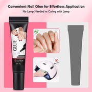Curvlife Nail Glue Gel Kit – 10g Quick-Dry Semi-Solid Adhesive & 5ml Liquid Click-Type Remover Pen for Press-On Nails, No UV Needed