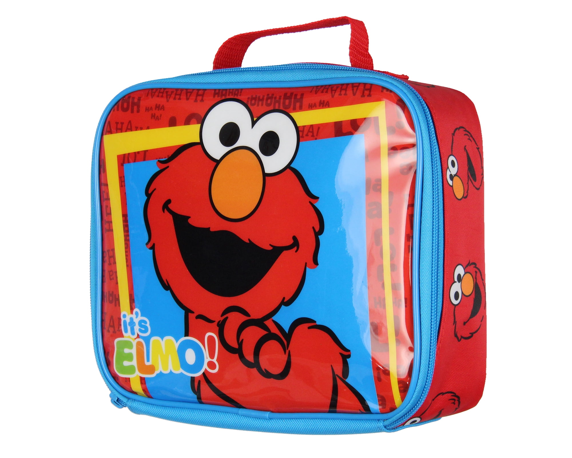 Sesame Street It's Elmo HAHA LOL Tossed Face Print Insulated Lunch Box Bag Tote 10"