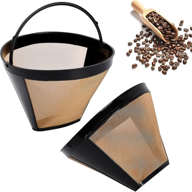 Filtro de café WEIHJMXG permanente universal dorado con asa