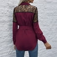 thumbnail image 3 of Tops De Moda Para Mujer ANGGREK Blusa De Cuello Redondo Manga Larga De Un Solo Pecho Para Dama Para Viajes Para El Trabajo, 3 of 6