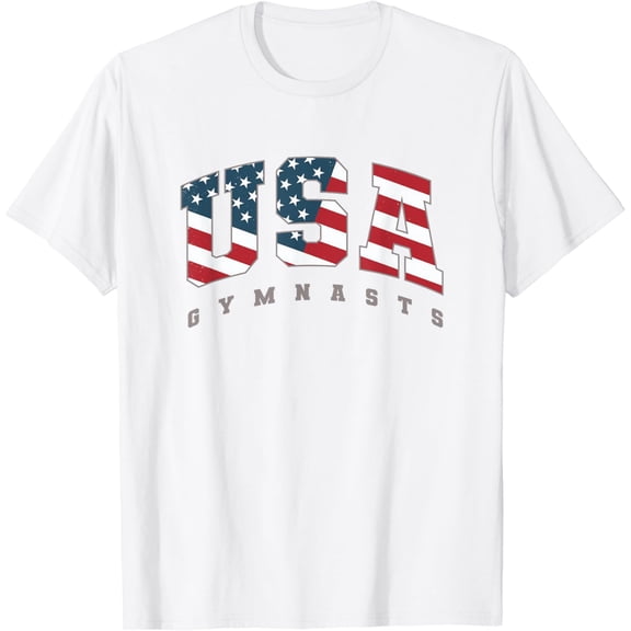 T-Shirt USA Gymnasts Flag Team Support Athlete Gymnastics mens t shirt，white，women，funny，misfits，men，journey