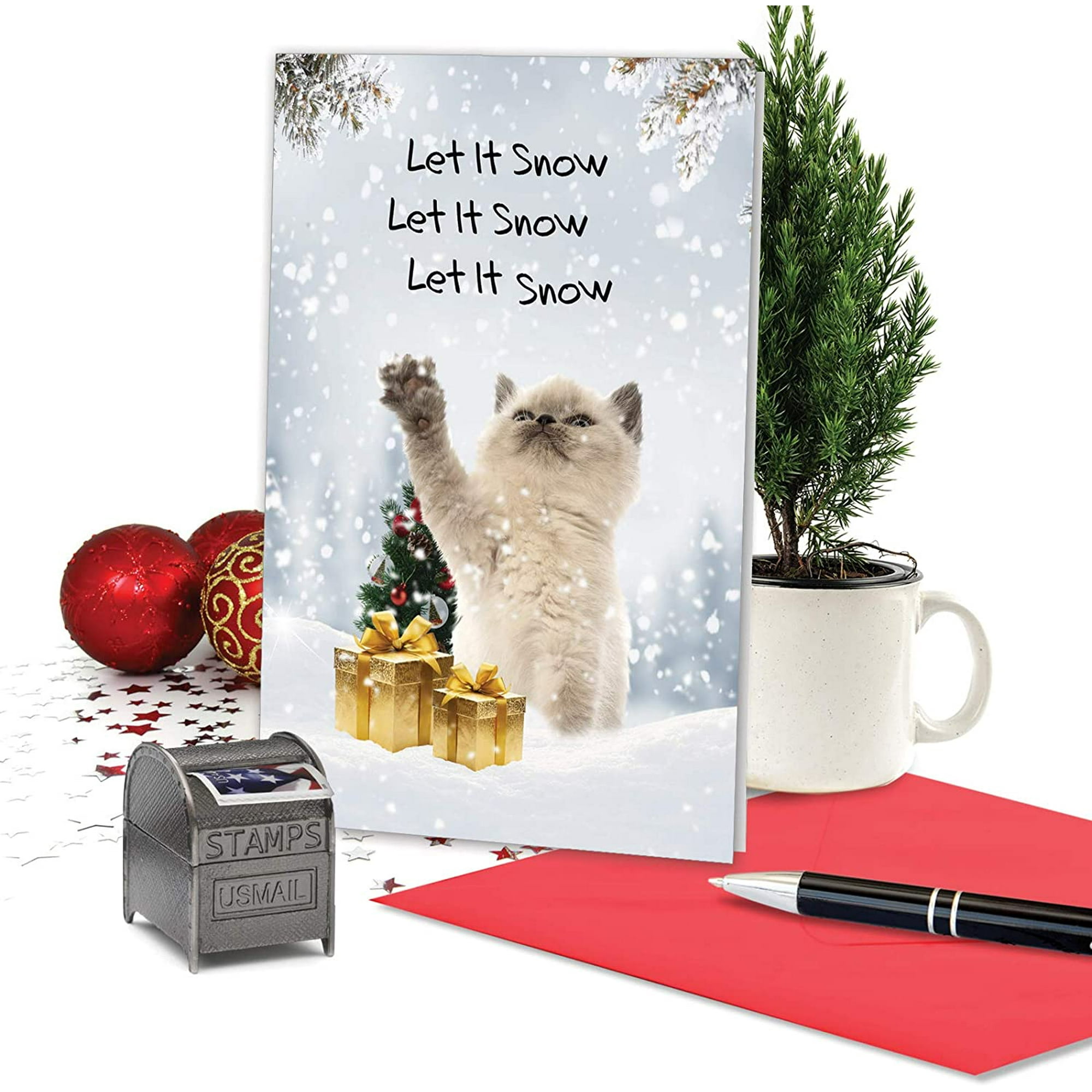 Funny Cat Card for Christmas - Xmas Holiday Greeting, Pet Cats Notecard  with Envelope - Cat Snow Celebration C3381XSG | Walmart Canada