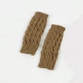 thumbnail image 4 of Elainilye Fashion Womens Winter Gloves Fingerless Gloves Twisted Knitted Wool Gloves Winter Warm Half Finger Mittens Fingerless Long Gloves,Brown, 4 of 4