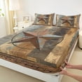 thumbnail image 3 of jejeloiu 3D Texas Stars Full Size Sheets,Rustic Farmhouse Cabin Bed Sheets,Old Wooden Plank Sheet Sets For Boys Kids,Super Cozy Room Decor,4 Pieces, 3 of 7