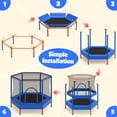 thumbnail image 6 of Mini Trampoline for Kids with Safety Enclosure Net, 55" Toddler Trampoline with No-Gap Safe Design, Segmart Recreational Trampolines for Birthday Gifts, Rebounder Trampoline with Ocean Balls, 6 of 8
