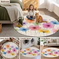 thumbnail image 5 of Watercolor Colorful Floral Round Area Rug 3Ft Washable Small Circle Rugs for Kitchen Entryway, Spring Summer Flowers Non-Slip Carpet Floor Mats Indoor Outdoor Carpet Runner Aesthetic Home Decor, 5 of 8