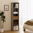 thumbnail image 7 of HOMLUX 9" x 12" x 52" Storage Shelf 5 Tier Cube Bookcase, Suitable for Small Space, Gray, 7 of 7