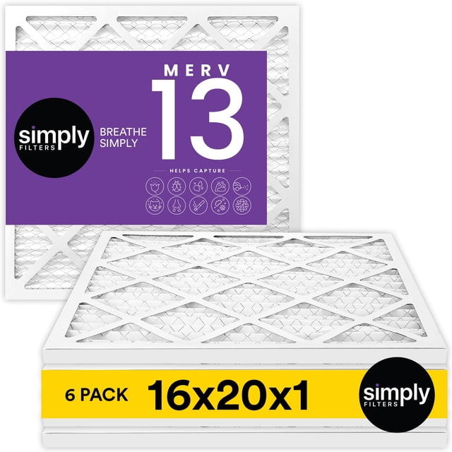 Filtro de aire Simply 16x20x1 MERV 13 MPR 1500, paquete de 6