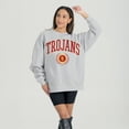 thumbnail image 2 of Women's Gameday Couture Ash USC Trojans Oversized Tradition Refined Premium Fleece Sweatshirt, 2 of 3