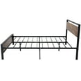 thumbnail image 4 of Queen Size Metal Bed Frame Platform 800 lbs Capacity with Wood Headboard and Footboard Rustic Brown, 4 of 8
