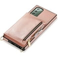thumbnail image 3 of case for Samsung Galaxy Note 20 Ultra Women Wallet Case,Adjustable Crossbody Zipper Cover Card Holder Slot Neck Strap Lanyard Purse Shoulder Strap Case for Samsung Galaxy Note 20 Ultra FK Rose Gold, 3 of 14