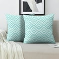 thumbnail image 2 of LALILO Throw Pillow Covers Stripe Green Aqua Pastel Two Tone Cushion Cover 18" x 18", 2 Pack, 2 of 6